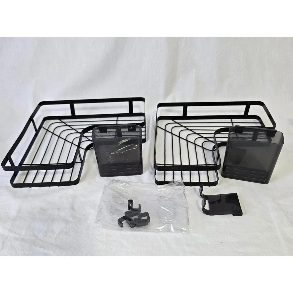 Metal Corner Shower Caddy Black Suitable for Multiple Spaces 2 In Box New